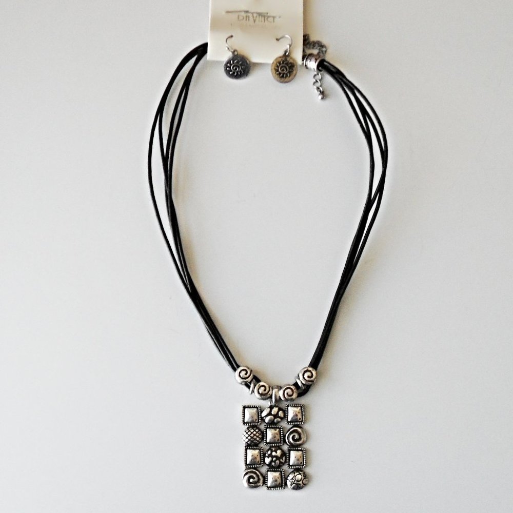 NEW Antique Silver Plated Beaded Necklace Set